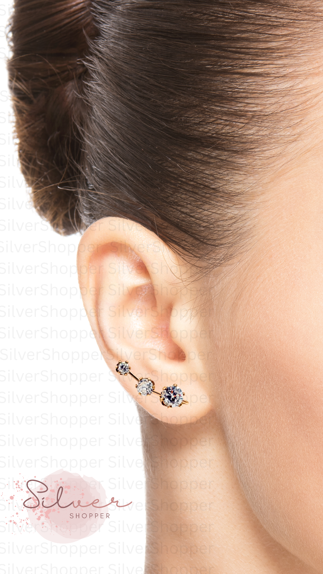 Bella Collection Ear-Up™ handcrafted with 14/20 Gold-Filled wire and brilliant clear Cubic Zirconia stones.