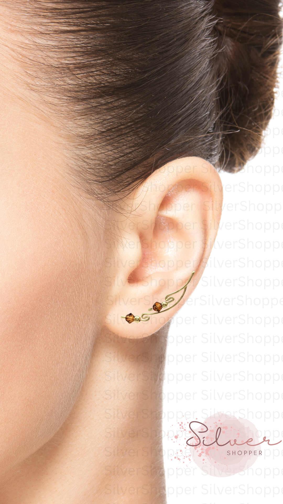 Dolce Collection Ear-Up™ handcrafted with 14/20 Gold-Filled wire and genuine Topaz Swarovski® Crystals.