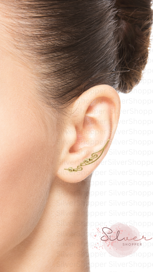 Model wearing Dolce Collection Ear-Up™ handcrafted with 14/20 Gold-Filled wire and matching 14/20 Gold-Filled beads.