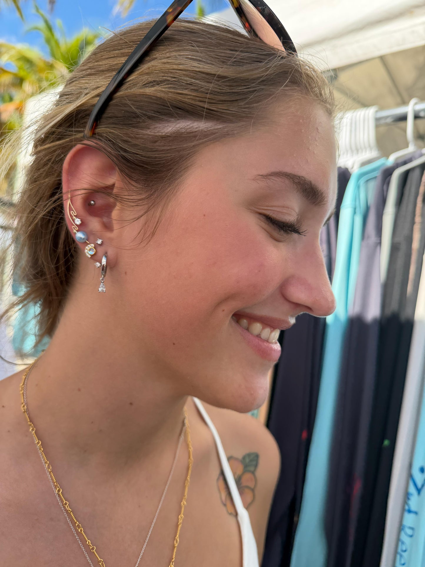 Dolce Collection Ear-Up™ | Cubic Zirconia & White Blue Beads